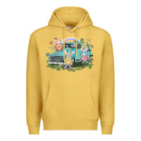 Antique Gold Easter gnomies with truck Easter Day Premium Hoodie - HowdyJamesFarm