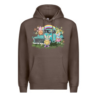Coffee Easter gnomies with truck Easter Day Premium Hoodie - HowdyJamesFarm