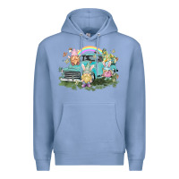Colony Blue Easter gnomies with truck Easter Day Premium Hoodie - HowdyJamesFarm