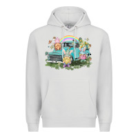 Dove Grey Easter gnomies with truck Easter Day Premium Hoodie - HowdyJamesFarm