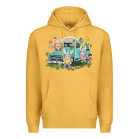 Mustard Easter gnomies with truck Easter Day Premium Hoodie - HowdyJamesFarm