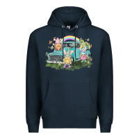 Navy Easter gnomies with truck Easter Day Premium Hoodie - HowdyJamesFarm