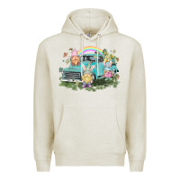 Oatmeal Heather Easter gnomies with truck Easter Day Premium Hoodie - HowdyJamesFarm