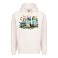 Pale Pink Easter gnomies with truck Easter Day Premium Hoodie - HowdyJamesFarm