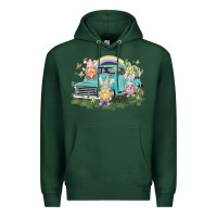 Sports Green Easter gnomies with truck Easter Day Premium Hoodie - HowdyJamesFarm