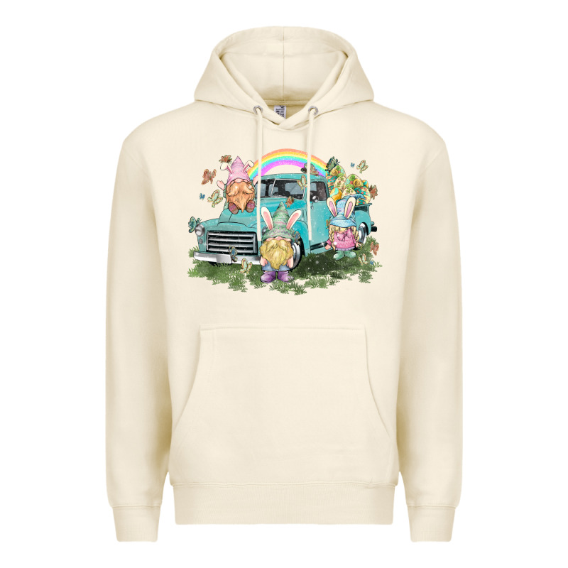 Easter Gnomies With Truck Easter Day Premium Hoodie by HowdyJamesFarm | Teevron