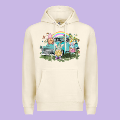 Easter Gnomies With Truck Easter Day Premium Hoodie Designed By Howdyjamesfarm