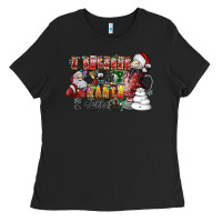 Black I Believe In Santa And Coffee Ladies Tee - CowhideDigitalArt