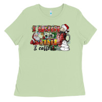 Matcha I Believe In Santa And Coffee Ladies Tee - CowhideDigitalArt