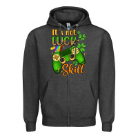 Charcoal Heather it s not luck skill Zipper Hoodie - Artiststas
