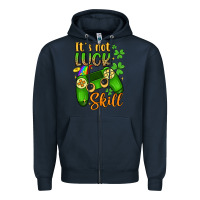 Navy it s not luck skill Zipper Hoodie - Artiststas