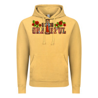 Vintage Mustard grateful guadalupe cross Vintage Hoodie - BarkalooDesign