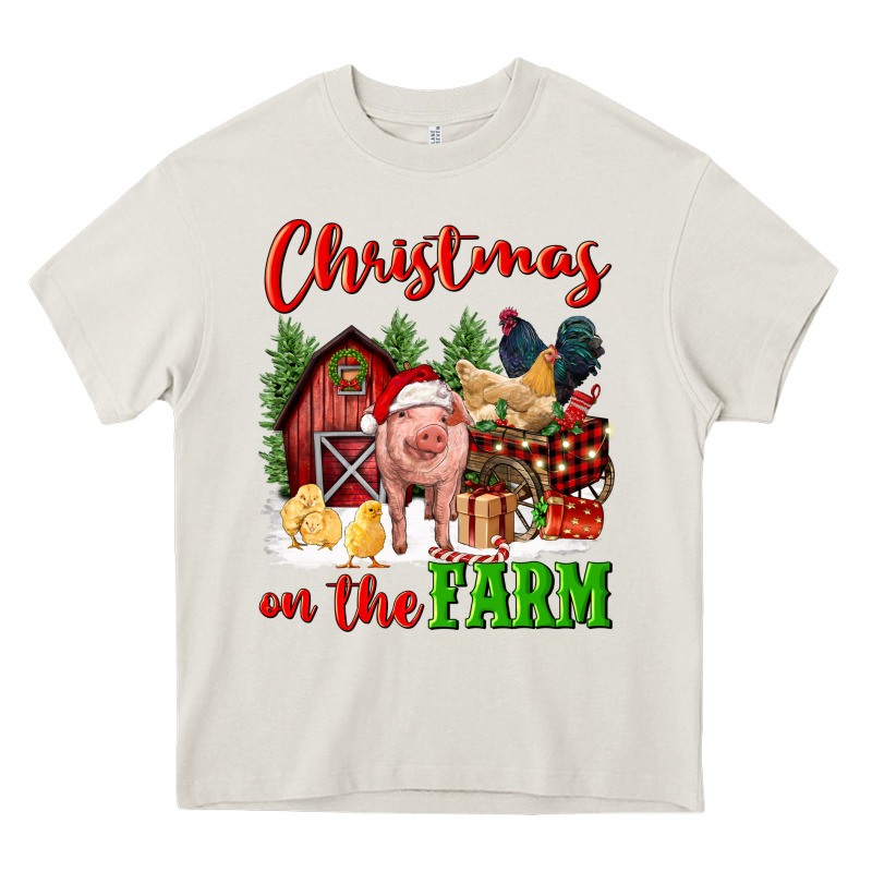 Christmas On The Farm Heavy Core Tee by FaDigitalArtStudio | Teevron