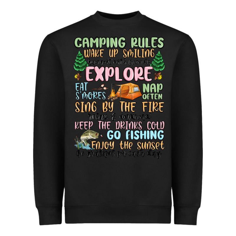 Camping Rules Heavyweight Sweatshirt by MaliasSmallBusiness | Teevron