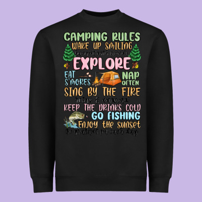 Camping Rules Heavyweight Sweatshirt Designed By Maliassmallbusiness