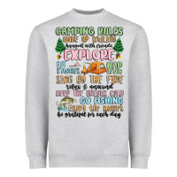Heather Grey camping rules Heavyweight Sweatshirt - MaliasSmallBusiness