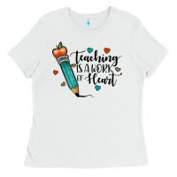 White teaching i̇s a work of heart Ladies Tee - JahusDesignShop