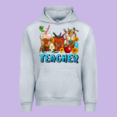 Teacher Coffee Cups Urban Hoodie Designed By Fadigitalartstudio