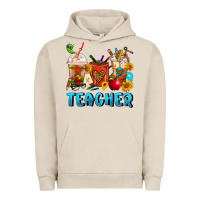 Pigment French Oak Teacher Coffee Cups Urban Hoodie - FaDigitalArtStudio