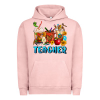Pigment Salmon Teacher Coffee Cups Urban Hoodie - FaDigitalArtStudio
