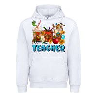 White Teacher Coffee Cups Urban Hoodie - FaDigitalArtStudio