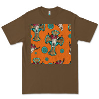 Cacao western cross and bull skull seamless pattern Premium Tee - HRA Design Shop