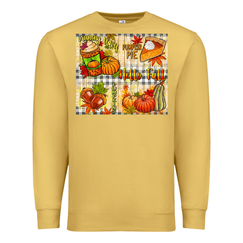 Hello Fall Pumpkins Premium Sweatshirt by NancyCooperArtShop | Teevron
