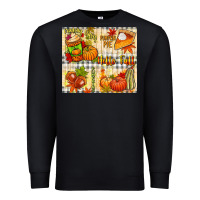 Black Hello Fall pumpkins Premium Sweatshirt - NancyCooperArtShop