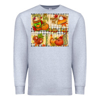 Heather Grey Hello Fall pumpkins Premium Sweatshirt - NancyCooperArtShop