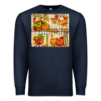 Navy Hello Fall pumpkins Premium Sweatshirt - NancyCooperArtShop