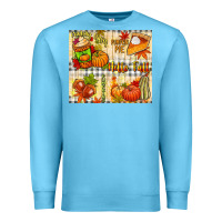 Ocean Blue Hello Fall pumpkins Premium Sweatshirt - NancyCooperArtShop