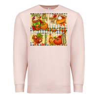 Pale Pink Hello Fall pumpkins Premium Sweatshirt - NancyCooperArtShop