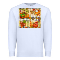 White Hello Fall pumpkins Premium Sweatshirt - NancyCooperArtShop