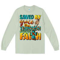 Matcha saved by grace through faith Long Sleeve Tee - NancyCooperArtShop