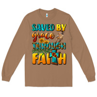 Toasted Coconut saved by grace through faith Long Sleeve Tee - NancyCooperArtShop
