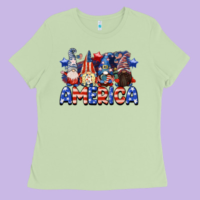 America Gnomes 4th Of July Ladies Tee Designed By Cowgirlartshop