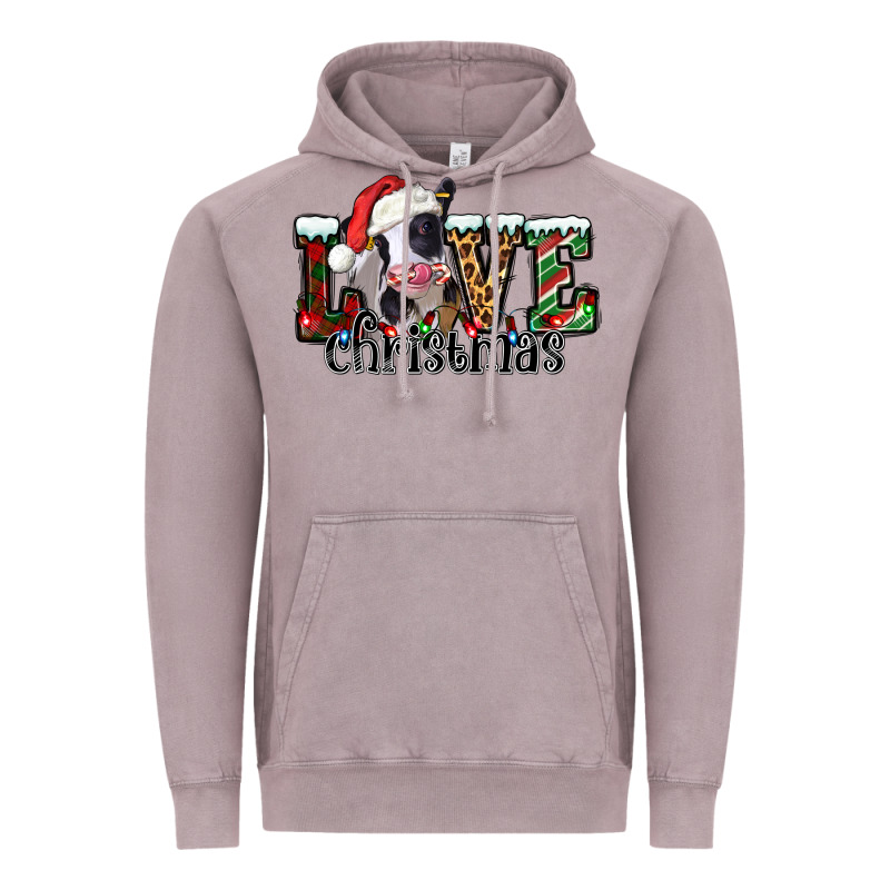 Love Christmas Cow Vintage Hoodie by Jasminsmagicworld | Teevron