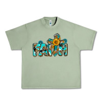 Oil Green faith with cross ado Urban Heavy Tee - AdoDesignShop