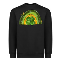 Black st patrick s day shamrock rainbow Heavyweight Sweatshirt - MaliasSmallBusiness