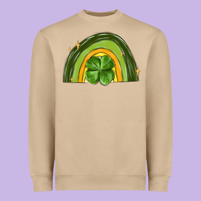 St Patrick S Day Shamrock Rainbow Heavyweight Sweatshirt Designed By Maliassmallbusiness
