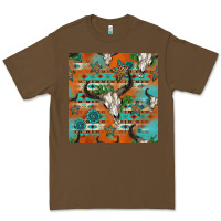 Cacao western bull skull seamless pattern Premium Tee - HRA Design Shop