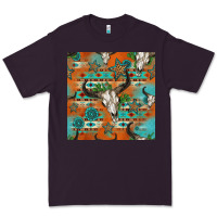 Plum western bull skull seamless pattern Premium Tee - HRA Design Shop