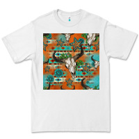 Western Bull Skull Seamless Pattern Premium Tee | Teevron
