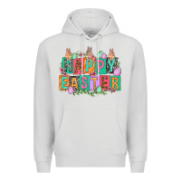 Dove Grey Happy Easter with plate letters Easter Day Premium Hoodie - HowdyJamesFarm