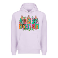 Lilac Happy Easter with plate letters Easter Day Premium Hoodie - HowdyJamesFarm