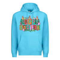 Ocean Blue Happy Easter with plate letters Easter Day Premium Hoodie - HowdyJamesFarm