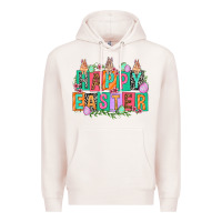 Pale Pink Happy Easter with plate letters Easter Day Premium Hoodie - HowdyJamesFarm