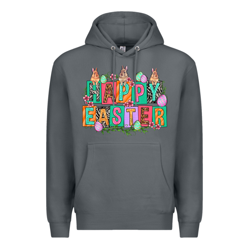Happy Easter With Plate Letters Easter Day Premium Hoodie by HowdyJamesFarm | Teevron
