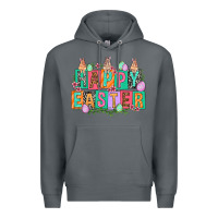 Rock Happy Easter with plate letters Easter Day Premium Hoodie - HowdyJamesFarm