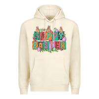 Sandshell Happy Easter with plate letters Easter Day Premium Hoodie - HowdyJamesFarm